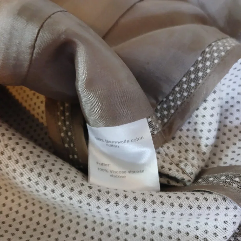 AKRIS Punto Cotton Taupe White Polka Dot Retro Blazer Jacket - Picture 5 of 6